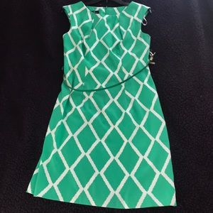 New green and white dress